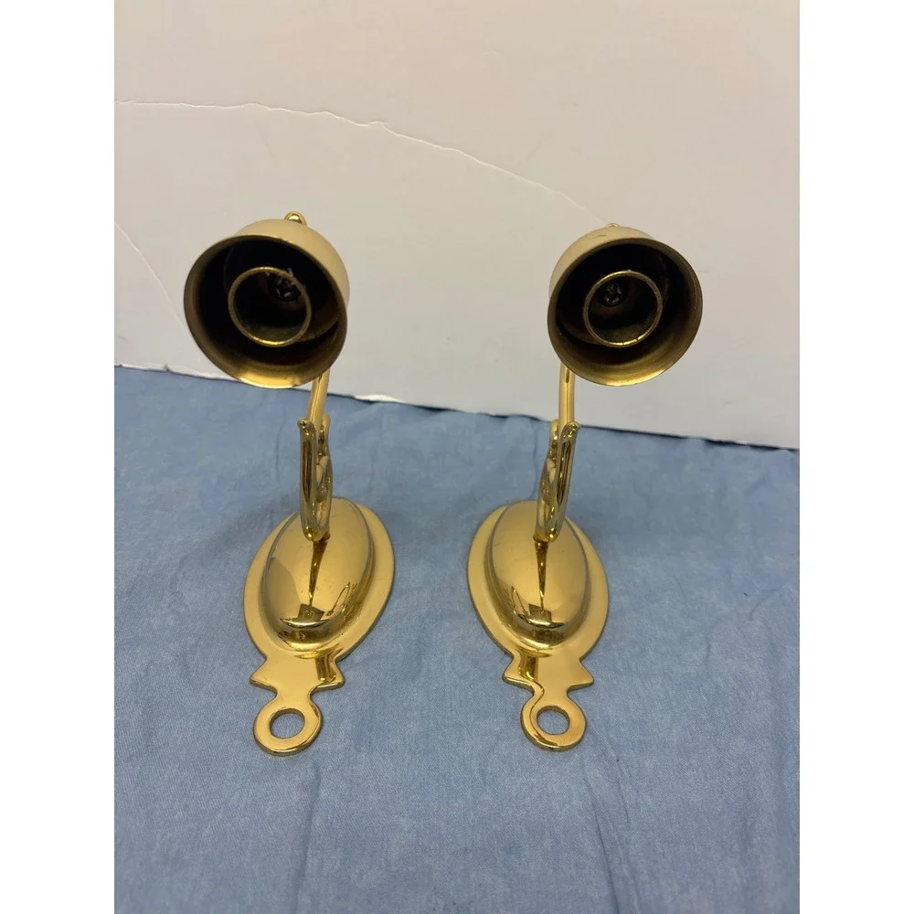 Unbranded Wall Sconce Candle Holder Set OS Gold Excellent Brass‎ Scroll Design